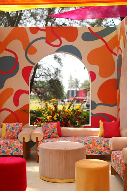 Lounge and Backdrop — Mehendi decor — ITC Grand Goa